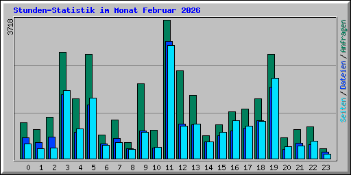 Stunden-Statistik im Monat Februar 2026